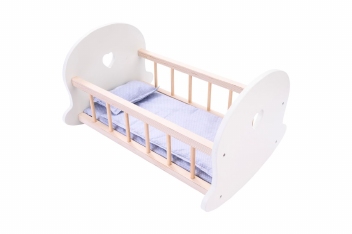 Poppen schommelbed grijs 24