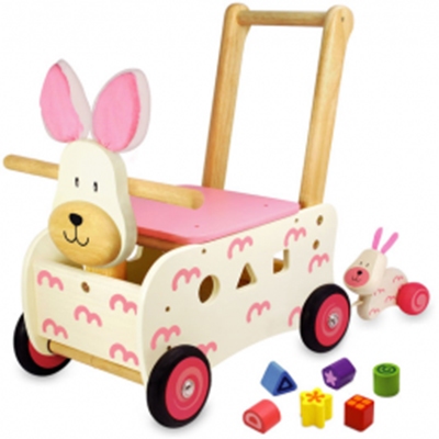 Loopwagen konijn; I'm Toy 87250 met trekfiguur