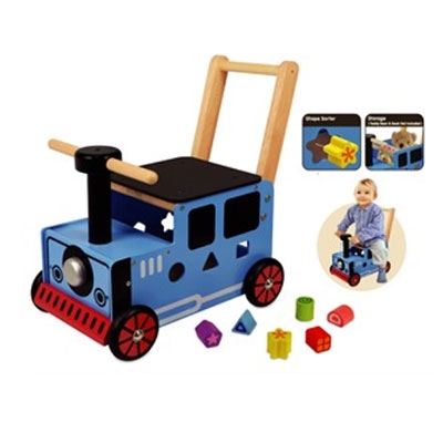 Loopwagen trein blauw; I'm Toy 87571