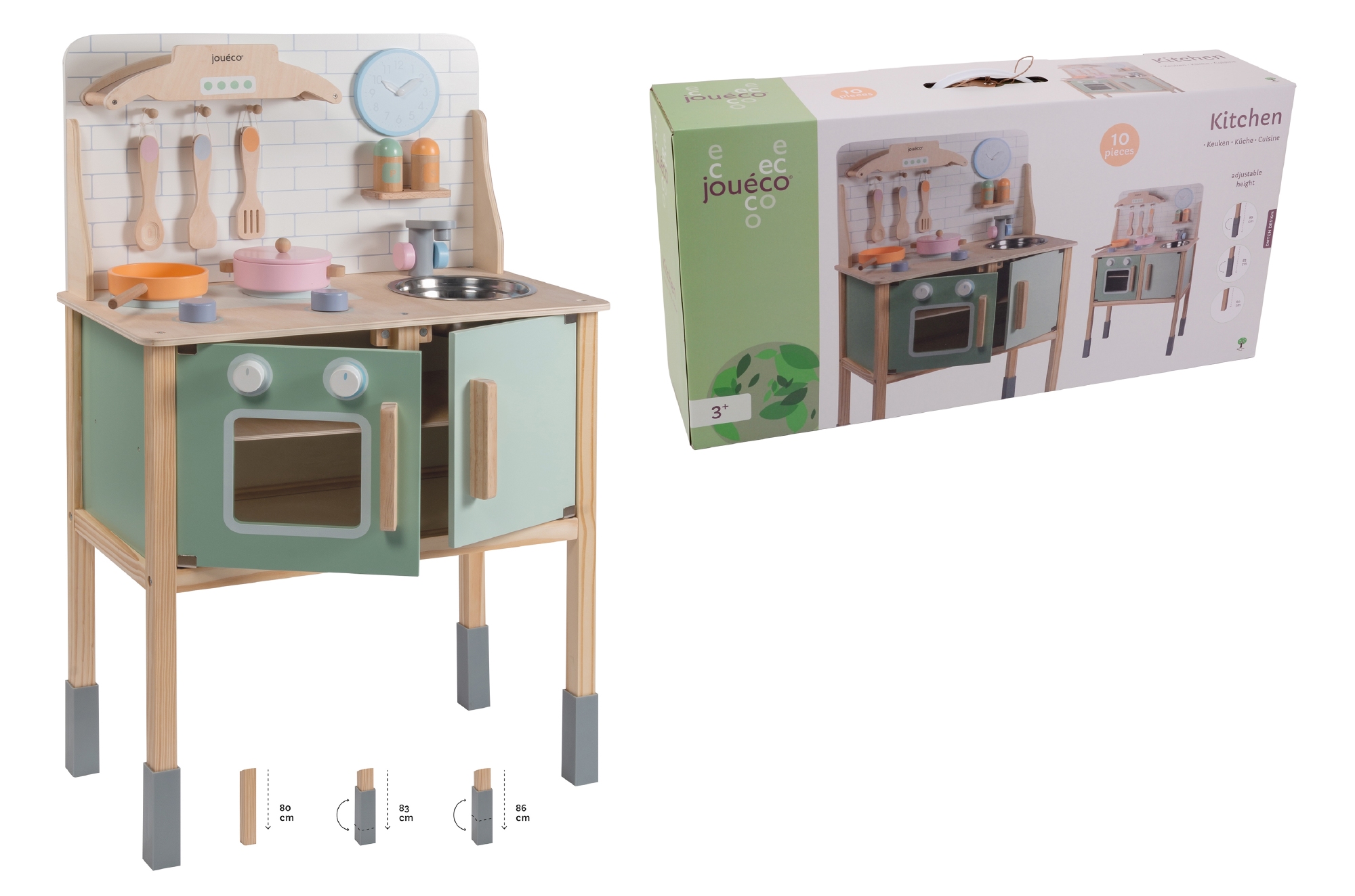 Keuken blank / groen verstelbaar; 80103