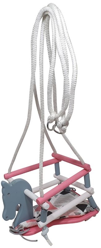 Schommel paard kleur met kussentje; AANBIEDING !!