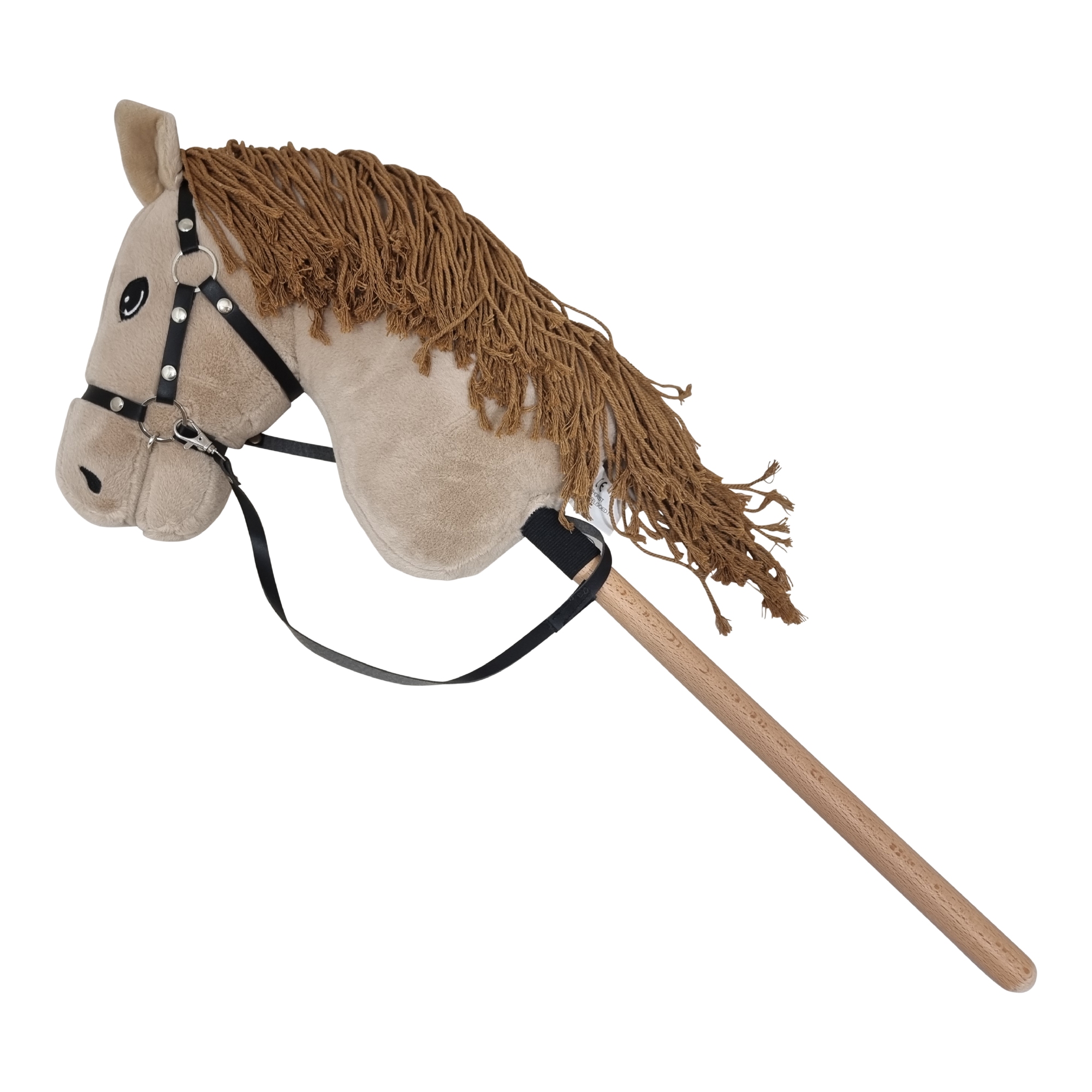 Stokpaard met halster voor hobby horsing zonder geluid