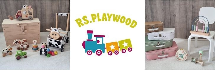 Playwood groothandel in houten speelgoed; hobbelpaarden,stokpaarden, loopfietsen, fornuisjes,winkeltjes etc.